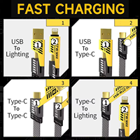 Cable Cargador Trenzado 4 en 1 de Aleación de Zinc, 1M 2M, PD 65W 27W, USB-C Tipo C, Carga Rápida y Datos Para Teléfono, Cable USB Multifunción
