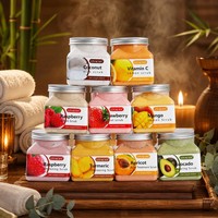 Gommage corporel naturel 9 saveurs à marque privée, exfoliant au sucre et au sel, blanchissant, hydratant, éliminateur de peaux mortes pour spa à domicile et soins de la peau