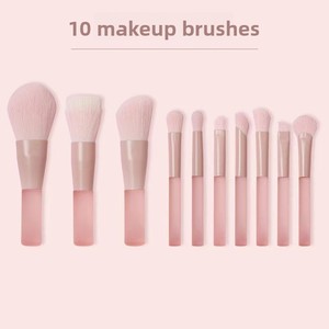 Bán Buôn Mini Xách Tay 10-Mảnh Trang Điểm Bàn Chải Thiết Lập Bóng Mắt Applicator Blush Nền Tảng Bàn Chải Vẻ Đẹp Trên Khuôn Mặt Trang Điểm Bàn Chải Công Cụ - Product Image 2