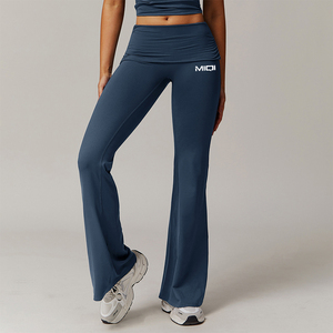 Pantalones de Yoga con cintura plegable de secado rápido para mujer, mallas de Yoga de entrenamiento para levantamiento de glúteos - Product Image 5