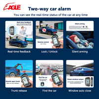 Système d'alarme de voiture universel intelligent 12V avec télécommande LCD bidirectionnelle, démarrage à distance, sécurité et anti-brouillage longue portée