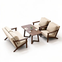 Ensembles de tables et chaises en bois massif pour cafés et salons de thé, avec banquettes de loisirs commerciales pour cafés et bars