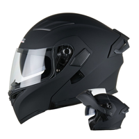 Casque de moto modulaire à visière relevable avec double visière et design ventilé pour hommes et femmes adultes