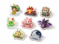 Vente en gros d'épingles en acrylique personnalisées imprimées, mignonnes, sur le thème de l'anime/des dessins animés, breloques transparentes pour chaussures