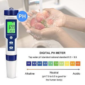 เครื่องตรวจวัดคุณภาพน้ำดิจิตอลอัจฉริยะ 5-in-1 รุ่น ABS 9909 สำหรับวัดค่า EC TDS PH อุณหภูมิ และความเค็ม - Product Image 6