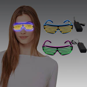 Lunettes de soleil personnalisées à obturateur EL bicolore 10 couleurs pour adultes Lunettes de soleil à obturateur bicolore à LED pour la fête Lunettes Disco à sauter - Product Image 1