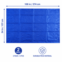 Nappe jetable rectangulaire en PEVA imperméable bleu saphir avec feuille métallisée pour cocktails, jardin, terrasse et fêtes