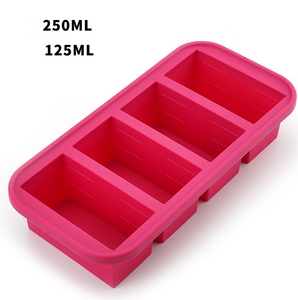 Lò Tủ Đông An Toàn Silicone 4 Cup Phần Súp Khuôn Siêu Khối Băng Khay Bữa Ăn Prep Container - Product Image 4