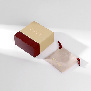 Boîte à bijoux en papier brun en gros avec gaufrage d'estampage en feuille d'or-Logo à bas prix personnalisable pour le stockage de bijoux de bague - Product Image 3