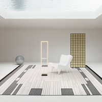 Tapis de salon luxueux et moelleux, antidérapant, résistant aux taches, en polyester/polypropylène