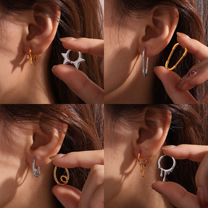 Fashion <b>Clip</b>-on Earrings Gold Plated Zinc Alloy Star Irregular Shape Women's Gift Jewelry - Product Image 4