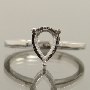 แหวนเงินแท้ 925 สำหรับผู้หญิง ดีไซน์ทันสมัย เหมาะสำหรับงานหมั้นและงานแต่งงาน ประดับด้วยพลอยรูปทรงลูกแพร์ - Product Image 1