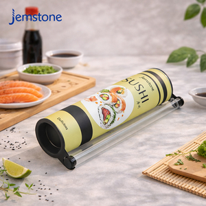 Factory Sale Sushi Push Pop Food-grade Kraft <b>Cardboard</b> Tube Box with Plastic Lids Cylinder Paper Tube Packaging for Sushi <b>Rolls</b> - Product Image 5