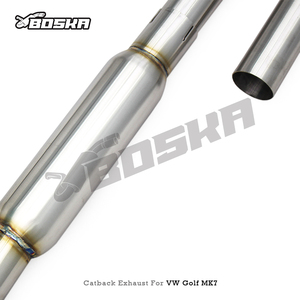 Échappement sur mesure à fixation par boulons pour VW GOLF 7/7.5 MK7/MK7.5 1.4T 2014-2020 Boska, avec silencieux intermédiaire résonné en acier inoxydable et silencieux arrière (Catback) - Product Image 4