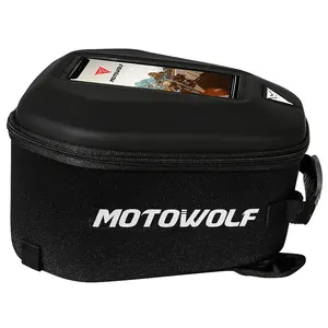 Motowolf bolsa geométrica para motocicleta, bolsa esportiva impermeável portátil para tanque de motocicleta