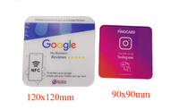 Plaques NFC Google Review en acrylique avec impression de code QR variable, RFID ISO14443A 13,56 MHz