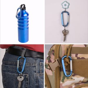 Mosquetón negro Caribeaner Clip1.5 a 3 "mosquetón grande de aluminio en forma de anillo en D con 6PCS llavero gancho - Product Image 5