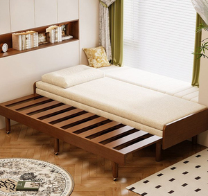 Sofá <span class=keywords><strong>Cama</strong></span> Extraíble Multifuncional con Estructura de Madera Maciza, Sofá <span class=keywords><strong>Cama</strong></span> Extensible, Muebles Ahorradores de Espacio para Apartamentos Pequeños - Product Image 3