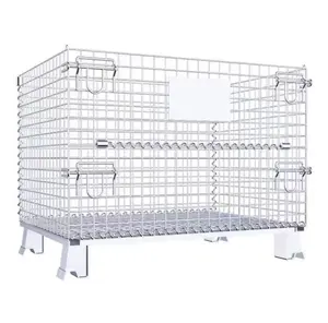 <span class=keywords><strong>Cage</strong></span> pliante en treillis métallique conteneur de stockage en métal <span class=keywords><strong>cage</strong></span> de conteneur de palette en treillis métallique pour le chiffre d'affaires de la cargaison - Product Image 1