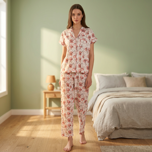 Pyjama classique à boutons pour femmes Vêtements de nuit confortables - Product Image 2