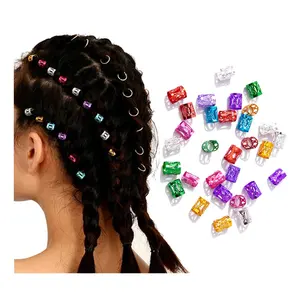 Wholesale Multicolor Aluminum Jewelry Dread Locks Hair Braiding Metal Cuffs Hair Braid Rings Clips Accessories Dreadlocks Bead