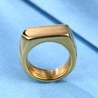 Trendiger Modeschmuck Edelstahl Silber Gold Plattiert Individuelles Logo Herren Damen Blanko-Ring