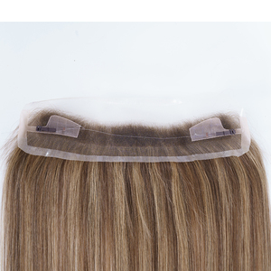 Ready to Ship Balayage Brown Natural Preplucked Swiss Lace Hairline Human Hair Piece 1.5x12'' Swiss HD Lace for Thinning Hair - Product Image 2