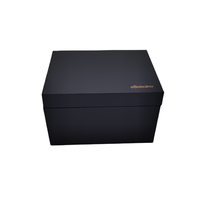 Boîte à maquillage en carton rigide écologique de luxe personnalisée, finition satinée noire, doublure UV Advantage, miroir, finition mate, dorure à chaud, crème pour le visage