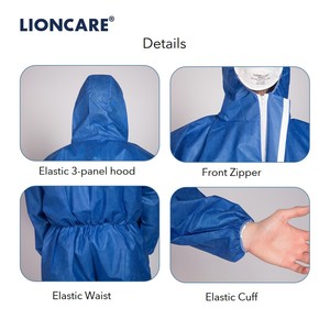 Dùng một lần không dệt màu Overalls SMS loại 5 6 chống tĩnh yếm cho xây dựng và amiăng làm việc - Product Image 5