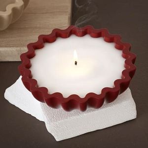 Premium Wavy Lace Round Silicone Candle <b>Mold</b>, Eco-Friendly Heat Resistant Non-Toxic Reusable, Oven & Dishwasher Safe - Product Image 3