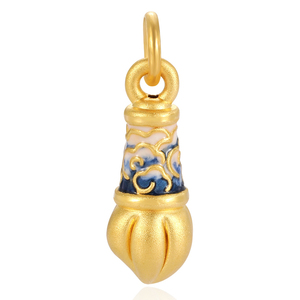 Colgante de Lujo con Diseño de Cepillo, Encanto Adorable, Oro Sólido de 24K, Accesorios de Joyería de Alta Gama para Uso Diario - Product Image 1