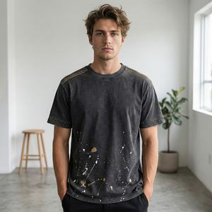 เสื้อยืดคอตตอนคุณภาพสูง หนานุ่ม สไตล์วินเทจ ราคาประหยัด รุ่น TKAN909D เสื้อยืดเปล่าแบบสั่งทำได้ สไตล์สตรีทแวร์ทรงโอเวอร์ไซส์ สำหรับผู้ชาย - Product Image 1