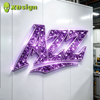 Lettres lumineuses LED irisées en diamant certifiées IPX7 personnalisées XDsign, en acier inoxydable, pour extérieur, enseigne 3D, lumière néon, décoration de voiture