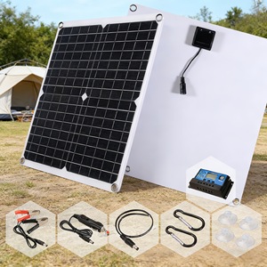 แผงโซลาร์เซลล์แบบพกพา 25W 18V พร้อมตัวควบคุมอินเทอร์เฟซ USB สำหรับการตั้งแคมป์กลางแจ้ง - Product Image 2