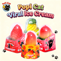 Pabrik PoPI CAT Es Krim Bentuk 3D Rasa Stroberi Segar, Nanas, Persik, Mangga, Camilan Beku