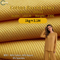 T-shirts décontractés et débardeurs en jersey tricoté Piaorou 230g, côtelés, extensibles, respirants et résistants à l'abrasion