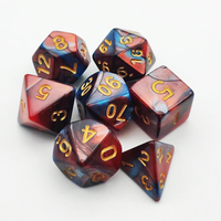 Ensemble de dés polyédriques en acrylique translucide à deux couleurs avec logo personnalisé, 7 pièces, pour Dungeons & Dragons RPG, Dragons & Dungeons