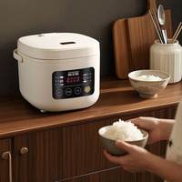 Mini-cuiseur à riz blanc 1,5 L avec écran numérique intelligent, multifonction, pour dortoir, maison, porridge, soupe, viande braisée