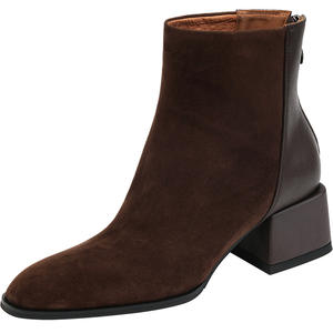 Botines <span class=keywords><strong>Chelsea</strong></span> de Estilo Retro para Mujer, Nuevas Botas de Invierno con Cierre de Cremallera, Tacón Grueso y Diseño Sólido - Product Image 5