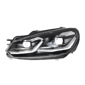 Para Golf 6 (09-12) - Modificación de Conjunto de Faros Delanteros con Luz Diurna LED de 12V y Señal de Giro Dinámica - Lentes LED de 12V para Faros Delanteros - Product Image 3