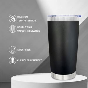 Stainless Steel Tumbler 20oz Double Wall Vacuum Insulated <b>With</b> <b>Straw</b> Travel Mug Modern Design All Colors Available - Product Image 4