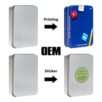 Boîte en fer blanc rectangulaire personnalisée avec couvercle, impression de logo, disponible en gros (OEM/ODM)