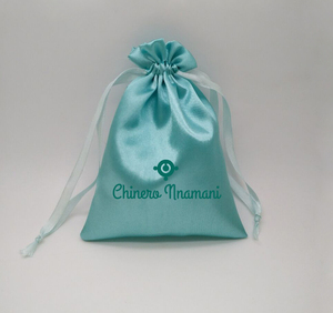 Small Custom logo Silk Drawstring Pouch Bag Satin Jewelry Bags Satin Pouch Wholesale - Product Image 2