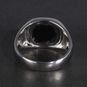 Perak Murni Asli Cincin Pria S925, Cincin Turki Minimalis Pria Cincin Jari Sederhana dengan Batu Onyx Alami Perhiasan Turki - Product Image 5