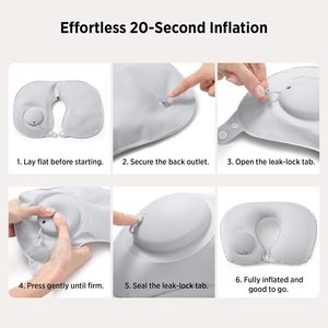 Juego de manta de viaje 3 en 1 Bedsure, manta de felpa gris con almohada inflable para el cuello y antifaz para los ojos - Product Image 3