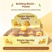 Jouets Squishy Croustillants de Noël, Blocs de Construction DIY, Jouet Anti-Stress ASMR, Gâteau aux Fruits, Frites, Cadeaux Nouveauté en Caoutchouc et Peluche