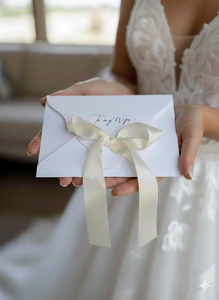 To My Future Wife / Husband Card | <strong>Wedding</strong> Day Letter Card | Handmade Scalloped Envelope with Ivory Satin Bow | <strong>Wedding</strong> <strong>Keepsake</strong> - Product Image 6