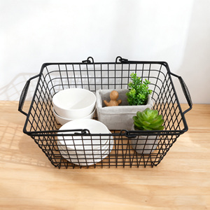 रचनात्मक nordic आयत मिनी लोहा पर्यावरण के अनुकूल बहुक्रियाशील शॉपिंग कार्ट मॉडल कॉस्मेटिक उपकरण भंडारण टोकरी अनुकूलित - Product Image 4