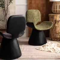 Fauteuil d'appoint pivotant à 360 degrés, durable, en tissu tweed vert, garni d'éponge, base en métal noir, moderne, pour salon, salle à manger, chambre à coucher