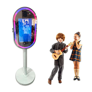 Système de photomaton miroir magique AR Tech compatible avec iPad et appareil photo Bluetooth, éclairage LED, impression instantanée, 5-6 personnes, événements de mariage - Product Image 1